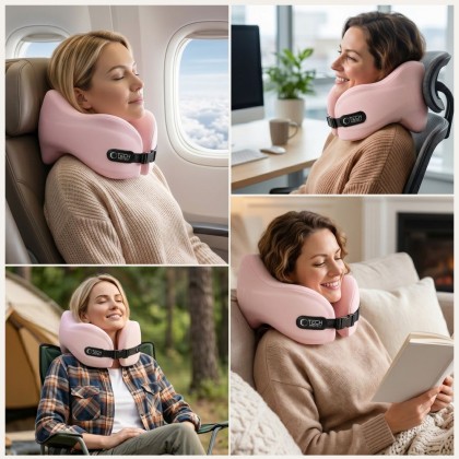 TECH-PROTECT COMFORTREST TRAVEL NECK PILLOW PINK