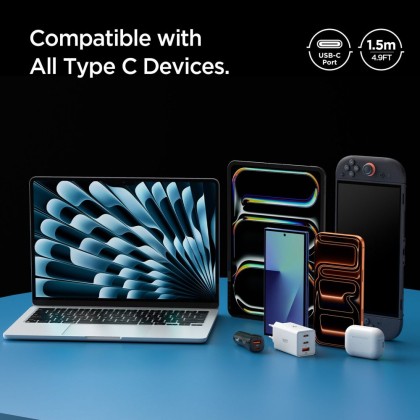 SPIGEN EB6015CC ESSENTIAL TYPE-C CABLE 60W 150CM GUNMETAL
