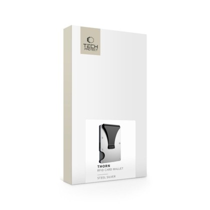 TECH-PROTECT THORN RFID CARD WALLET STEEL SILVER