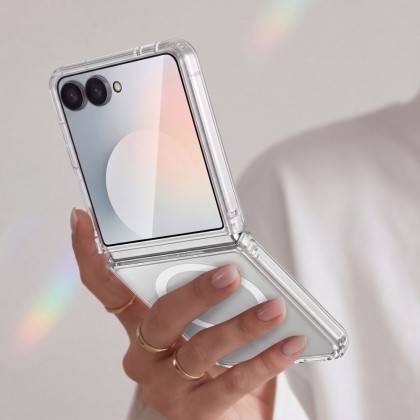 Хибриден кейс с MagSafe за Samsung Galaxy Z Flip 8 от Tech-Protect Flexair Hybrid - Clear