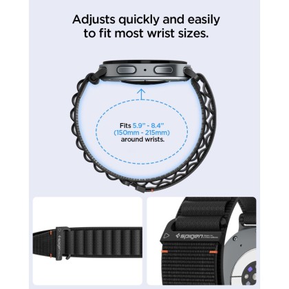 SPIGEN WBF1 BAND SAMSUNG GALAXY WATCH 8 / 9 / CLASSIC (40 / 44 / 46 MM) BLACK