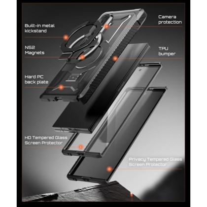 Удароустойчив кейс с MagSafe за Samsung Galaxy Z Fold 8 Ultra  от Supcase UB Grip Mag 2-SET - Black