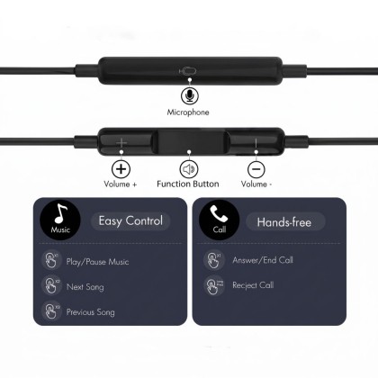TECH-PROTECT ULTRABOOST MINI JACK EARPHONE CORE G3 BLACK
