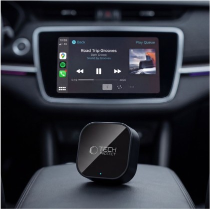 TECH-PROTECT ULTRABOOST CA01 APPLE CARPLAY / ANDROID AUTO ADAPTER USB BLUETOOTH 5.4 MATTE BLACK