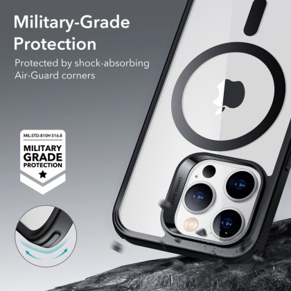 Удароустойчив кейс с MagSafe за iPhone 14 Pro от ESR CH Halolock - Прозрачен с черно