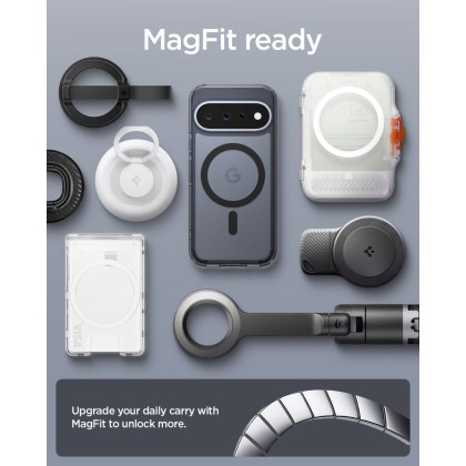 Удароустойчив кейс с MagSafe пръстен за Google Pixel 11 от Spigen Ultra Hybrid Mag - Frost Black