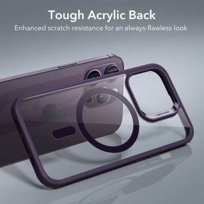 Удароустойчив кейс с MagSafe за iPhone 14 Pro от ESR CH Halolock - Прозрачен с лилаво