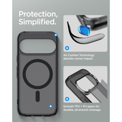 Удароустойчив кейс с MagSafe пръстен за Google Pixel 11 Pro от Spigen Ultra Hybrid Mag - Frost Black