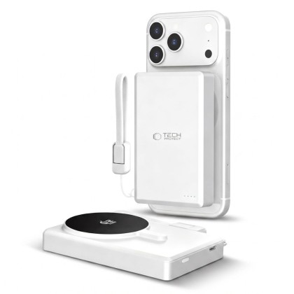 TECH-PROTECT PB40 LIFEMAG MAGSAFE POWER BANK 10000MAH 25W QI2.2 WHITE/SILVER