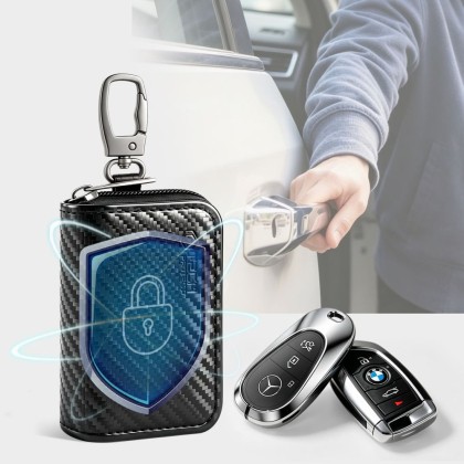 KLATKA FARADAYA TECH-PROTECT KLR300 POUCH KEYLESS RFID SIGNAL BLOCKER CASE CARBON