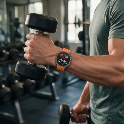 Силиконова каишка за Samsung Galaxy Watch Ultra 1 / 2 / 2024-2026 (47mm) от Tech-Protect IconBand Pro - Orange