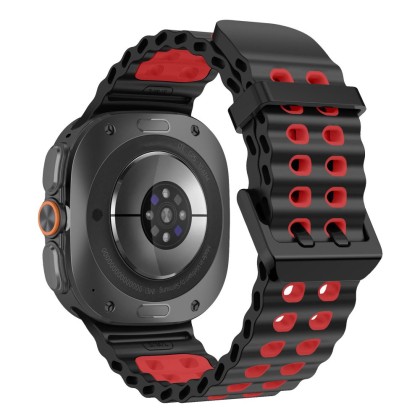 Силиконова каишка за Samsung Galaxy Watch Ultra 1 / 2 / 2024-2026 (47mm) от Tech-Protect IconBand Pro - Black / Red