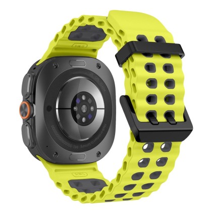 Силиконова каишка за Samsung Galaxy Watch Ultra 1 / 2 / 2024-2026 (47mm) от Tech-Protect IconBand Pro - Lime / Black 