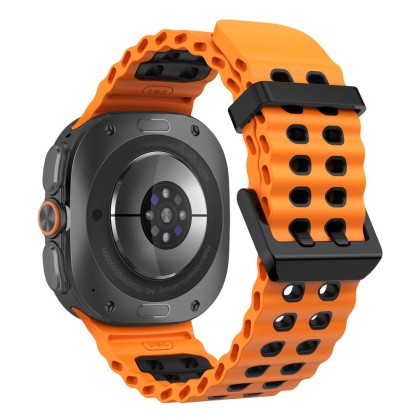 Силиконова каишка за Samsung Galaxy Watch Ultra 1 / 2 / 2024-2026 (47mm) от Tech-Protect IconBand Pro - Orange / Black