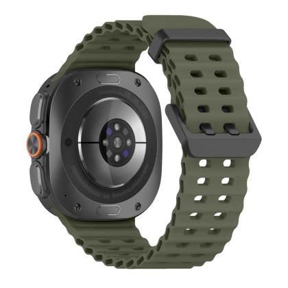 Силиконова каишка за Samsung Galaxy Watch Ultra 1 / 2 / 2024-2026 (47mm) от Tech-Protect IconBand Pro - Military Green
