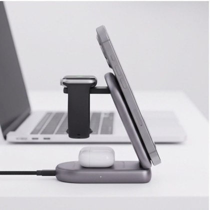 TECH-PROTECT A53 3IN1 MAGNETIC MAGSAFE WIRELESS CHARGER 25W QI2.2 DARK GREY