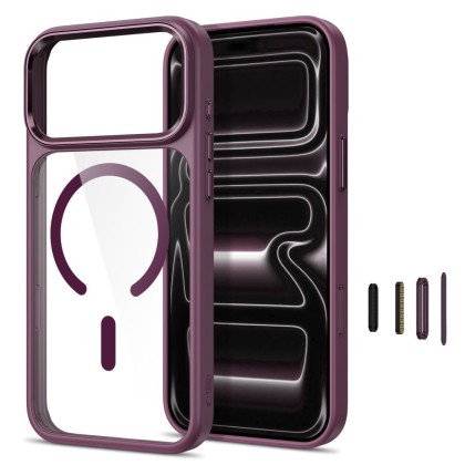 Твърд кейс с MagSafe пръстен за IPhone 17 Pro / 18 Pro от Tech-Protect MagMat  - BLACK Български - Cherry