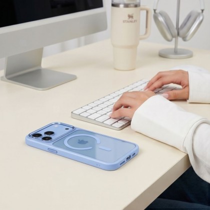 Твърд кейс с MagSafe пръстен за IPhone 17 Pro / 18 Pro от Tech-Protect MagMat  - Blue
