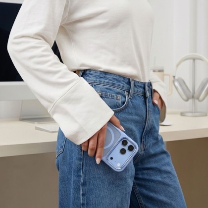 Твърд кейс с MagSafe пръстен за IPhone 17 Pro / 18 Pro от Tech-Protect MagMat  - Blue