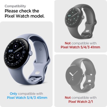 FOLIA HYDROŻELOWA SPIGEN ELITE SHIELD ”EZ FIT” 2-PACK GOOGLE PIXEL WATCH 3 / 4 / 5 (45 MM) CLEAR