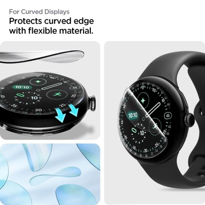 FOLIA HYDROŻELOWA SPIGEN ELITE SHIELD ”EZ FIT” 2-PACK GOOGLE PIXEL WATCH 3 / 4 / 5 (41 MM) CLEAR