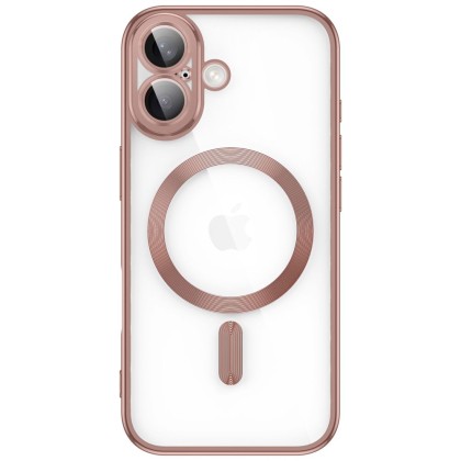 Твърд кейс с MagSafe и протектор за камерата на iPhone 17 от Tech-Protect MagFlex - Rose Gold