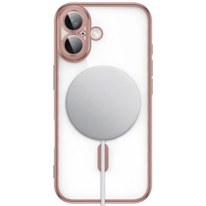 Твърд кейс с MagSafe и протектор за камерата на iPhone 17 от Tech-Protect MagFlex - Rose Gold