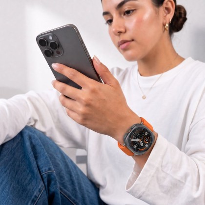 Найлонова каишка за Samsung Galaxy Watch Ultra 1 / 2 2024-2026 (47mm) от Tech Protect Nylon Claps - Orange