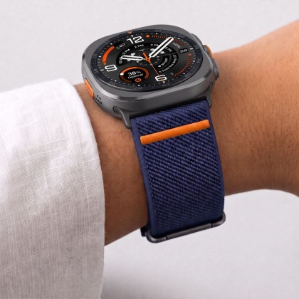 Найлонова каишка за Samsung Galaxy Watch Ultra 1 / 2 2024-2026 (47mm) от Tech Protect Nylon Claps - Navy Blue
