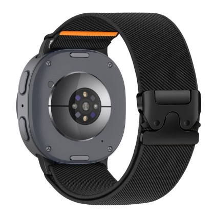 Найлонова каишка за Samsung Galaxy Watch 8 / 9 / Classic (40 / 44 / 46 mm) от Tech Protect Nylon Claps - Black
