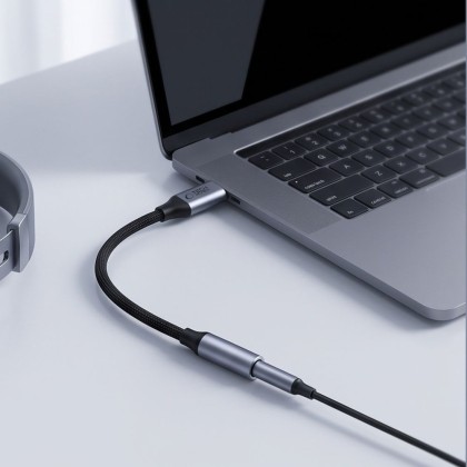 TECH-PROTECT ULTRABOOST ADAPTER USB-C TO MINI JACK 3.5MM DAC IRON GREY