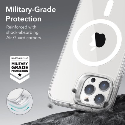 Удароустойчив кейс със стойка и MagSafe за iPhone 14 Pro от ESR Classic Kickstand Halolock - Прозрачен
