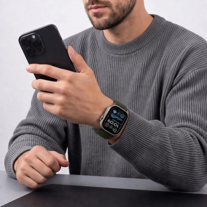 TECH-PROTECT NYLON SPORT APPLE WATCH 8 / 9 / 10 / 11 / SE / ULTRA (44 / 45 / 46 / 49 MM) MILITARY GREEN