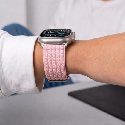 TECH-PROTECT NYLON SPORT APPLE WATCH 8 / 9 / 10 / 11 / SE / ULTRA (44 / 45 / 46 / 49 MM) LIGHT PINK