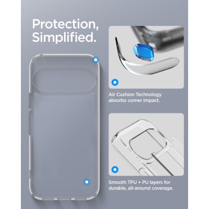 Удароустойчив кейс за Google Pixel 11 от Spigen Ultra Hybrid - Crystal Clear