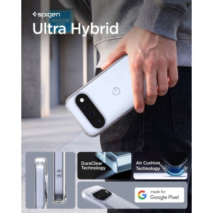Удароустойчив кейс за Google Pixel 11 от Spigen Ultra Hybrid - Crystal Clear