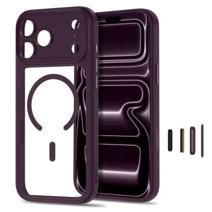 TECH-PROTECT MAGPEAK MAGSAFE CC IPHONE 17 PRO / 18 PRO DARK CHERRY/CLEAR