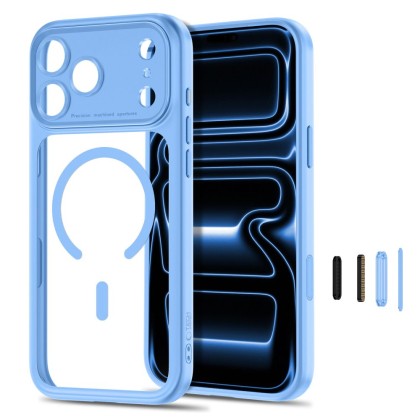 TECH-PROTECT MAGPEAK MAGSAFE CC IPHONE 17 PRO / 18 PRO LIGHT BLUE/CLEAR