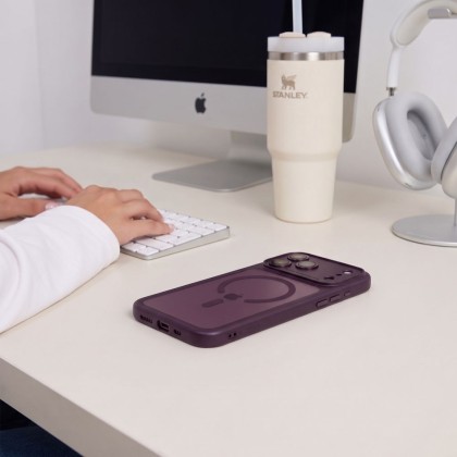 TECH-PROTECT MAGPEAK MAGSAFE CC IPHONE 17 PRO MAX / 18 PRO MAX DARK CHERRY/CLEAR