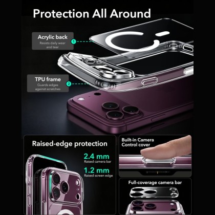 ESR CLASSIC HYBRID MAGSAFE & TEMPERED GLASS IPHONE 17 PRO / 18 PRO CLEAR