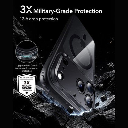 ESR CLASSIC HYBRID MAGSAFE & TEMPERED GLASS IPHONE 17 PRO / 18 PRO CLEAR/BLACK