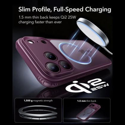 ESR CLASSIC HYBRID MAGSAFE IPHONE 17 PRO / 18 PRO FROSTED DEEP BURGUNDY