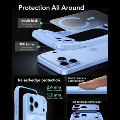 ESR CLASSIC HYBRID MAGSAFE IPHONE 17 PRO MAX / 18 PRO MAX FROSTED LIGHT BLUE