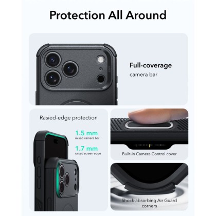 ESR CYBER TOUGH MAGSAFE IPHONE 17 PRO MAX / 18 PRO MAX BLACK