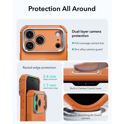 ESR CYBER TOUGH KICKSTAND MAGSAFE IPHONE 17 PRO / 18 PRO ORANGE