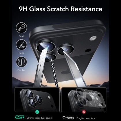OSŁONA NA APARAT ESR ARMORITE CAMERA PROTECTOR IPHONE 18 PRO / 18 PRO MAX BLACK