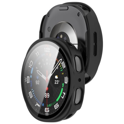 TECH-PROTECT DEFENSE 2-PACK SAMSUNG GALAXY WATCH 8 / 9 (44 MM) MATTE BLACK & CLEAR