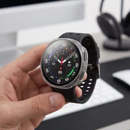 TECH-PROTECT DEFENSE 2-PACK SAMSUNG GALAXY WATCH 8 / 9 (44 MM) MATTE BLACK & CLEAR