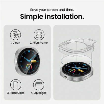 SZKŁO HARTOWANE TECH-PROTECT EASY SET+ 2-PACK SAMSUNG GALAXY WATCH 8 / 9 (40 MM) CLEAR