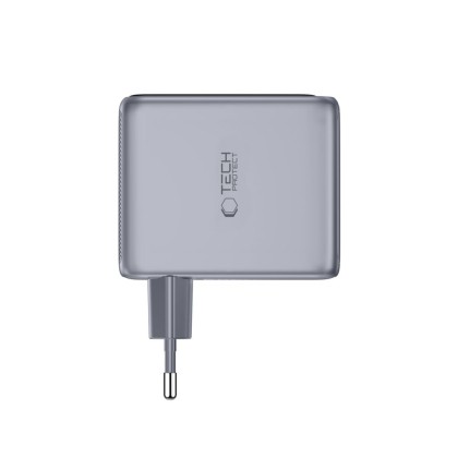 TECH-PROTECT POWERVISION NC100W-GAN 3-PORT NETWORK CHARGER PD 100W / QC3.0 DARK GREY